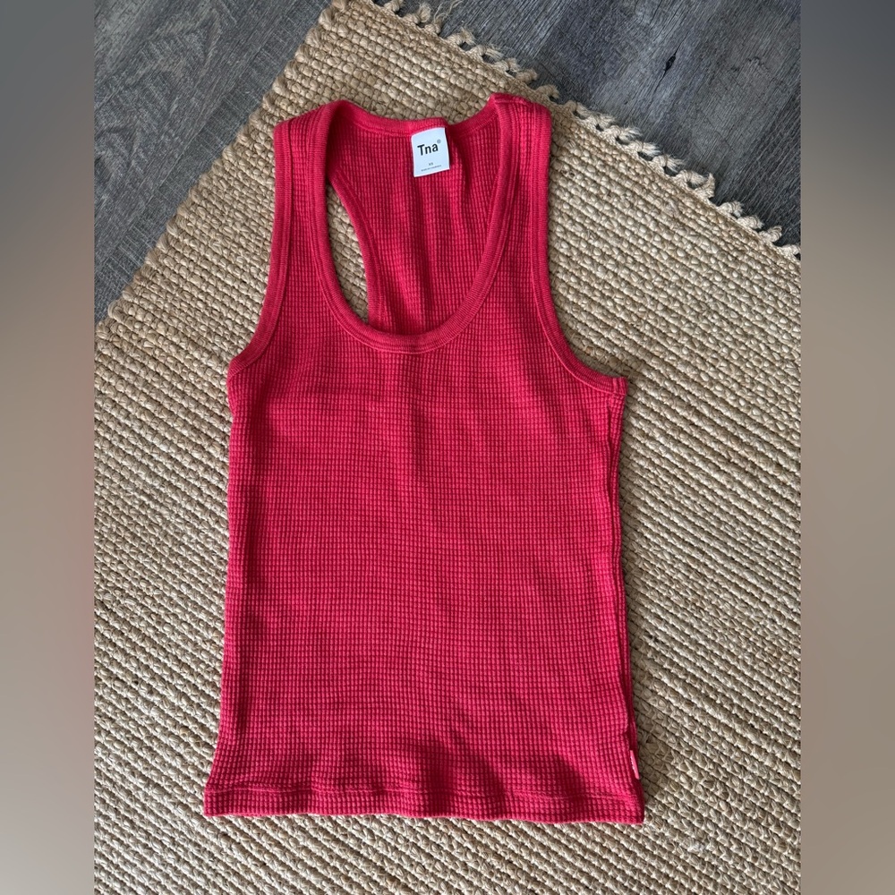 TNA waffle racer back tank